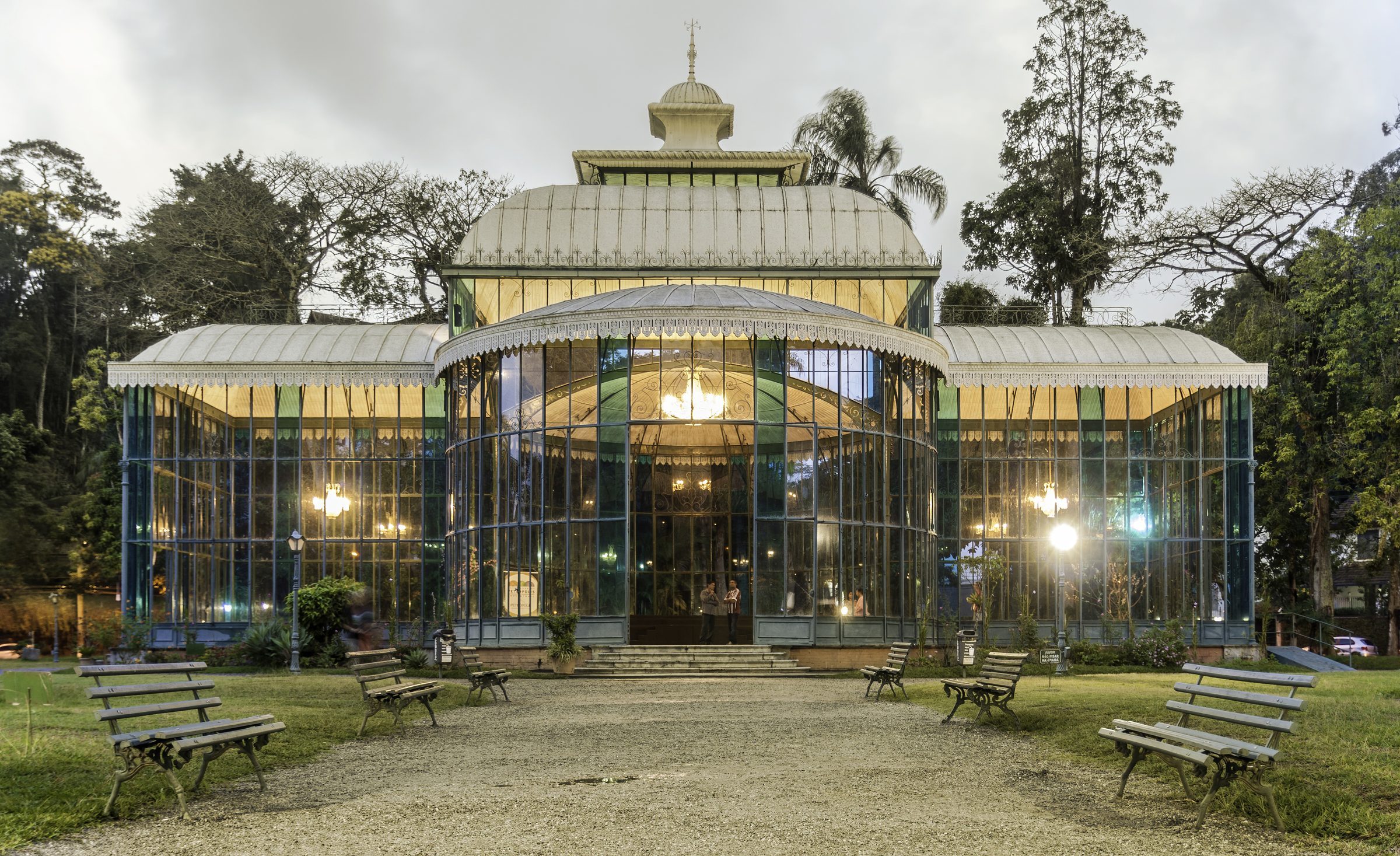 The Palácio de Cristal — wrought-iron and glass shipped from France, assembled in the hills.
