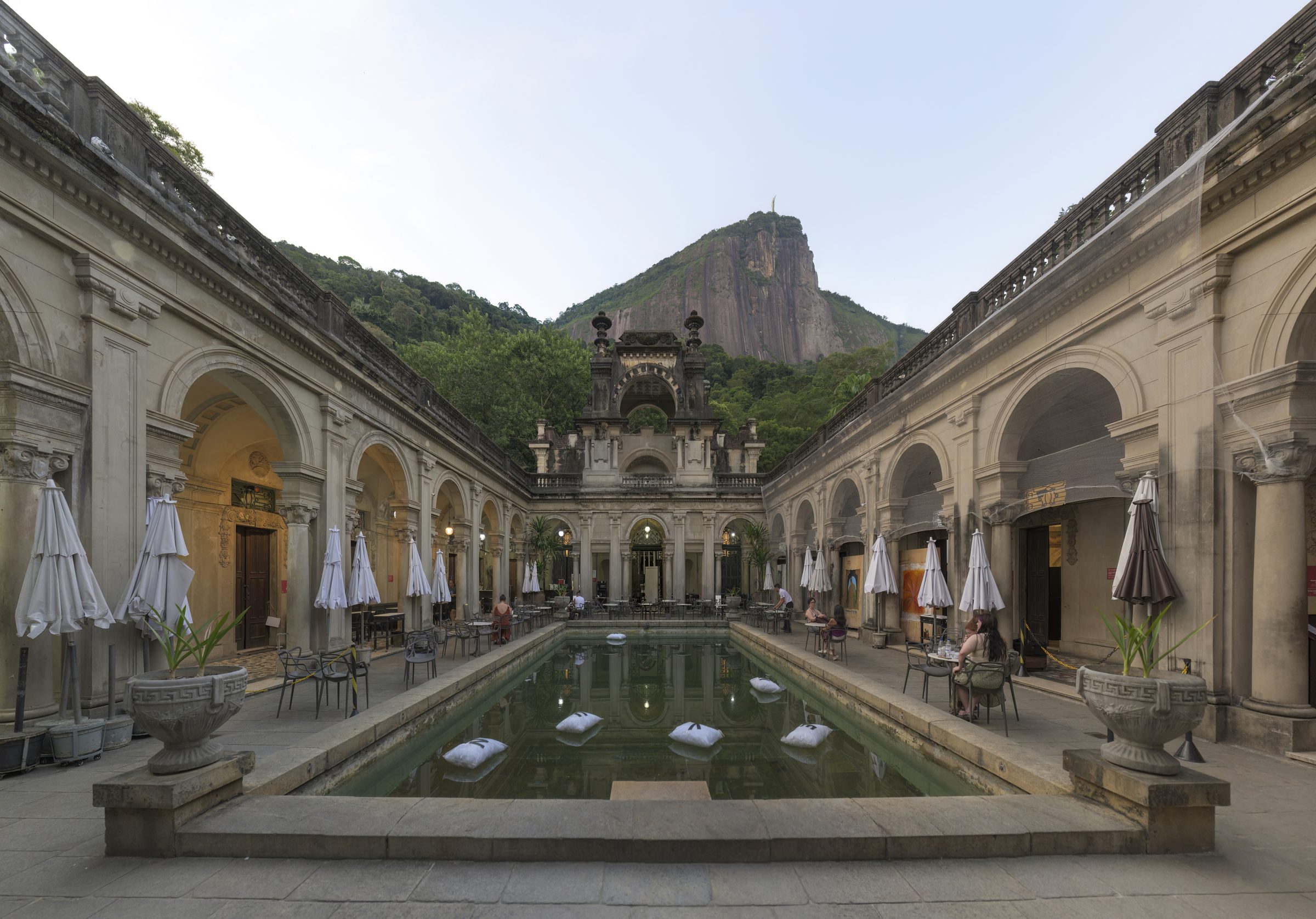 Parque Lage — the Italianate mansion at the foot of Corcovado, unofficial chapel of Rio weddings.